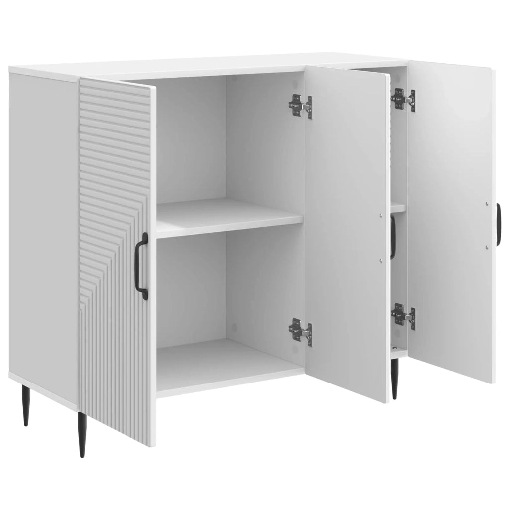 Credenza Bianco Lucido 89 x 34,5 x 80 cm Legno ingegnerizzato 894879