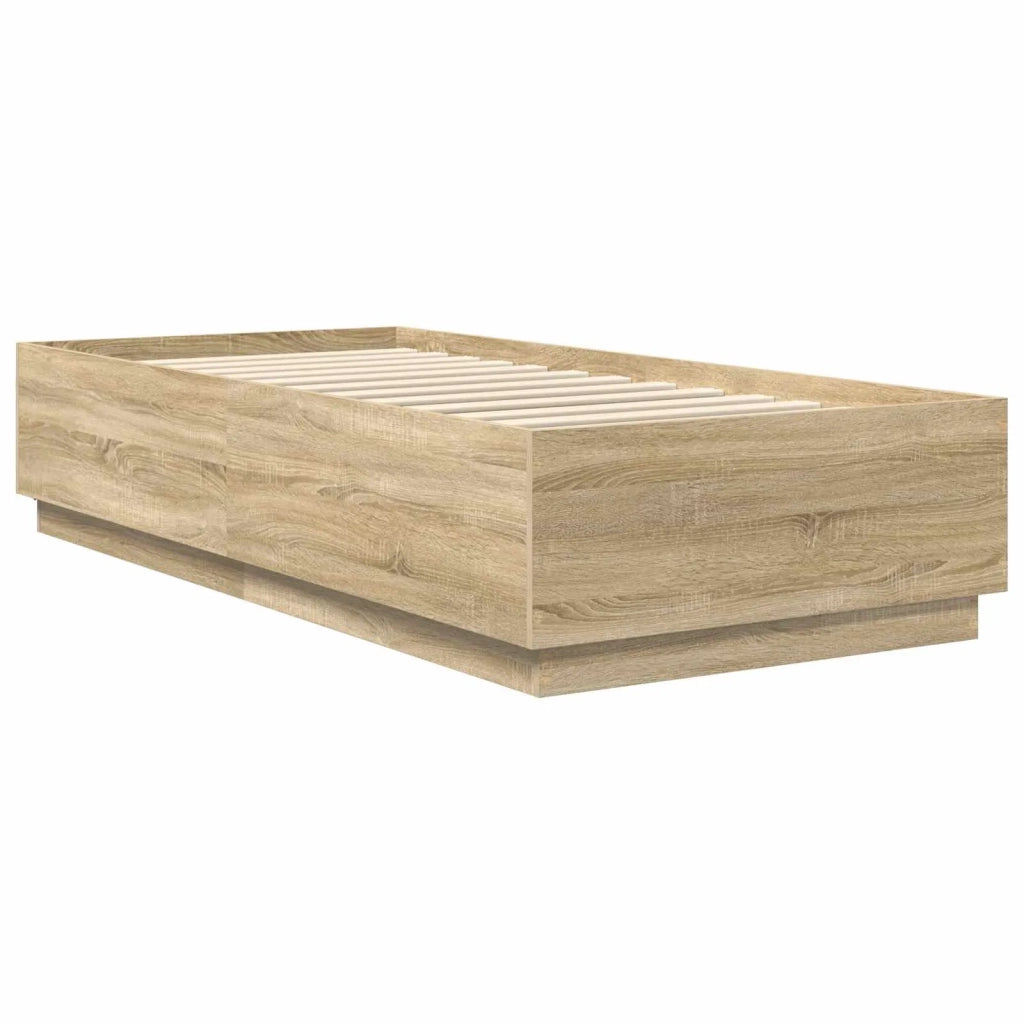 Struttura del letto Rovere Sonoma 90 x 190 cm Legno multistrato