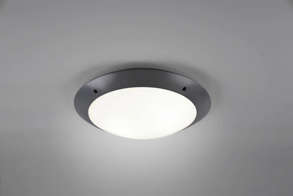 CAMARO PLAFONIERA DA ESTERNO METACRILATO ANTRACITE D. 33CM IP54 2 LUCI ATTACCO E27