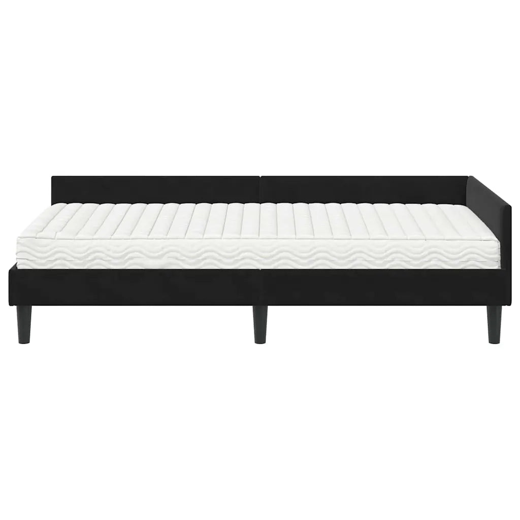 Struttura Letto Angolare con Materasso Altro 2 pcs Nero Velluto 3393711