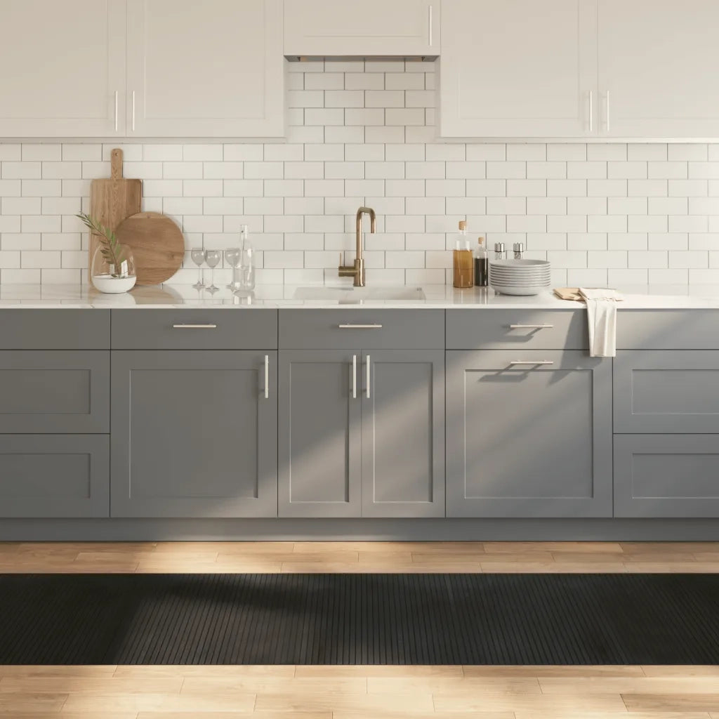 Tappeto Rettangolare Nero 70x500 cm in Bambù 376762