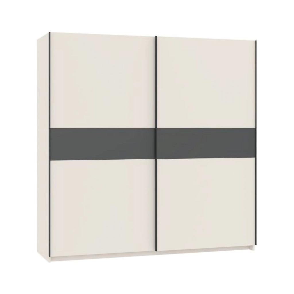 Armadio Camera da Letto Nalika, Guardaroba 2 Ante 2 Ripiani, 200x204h cm Beige Cashmere