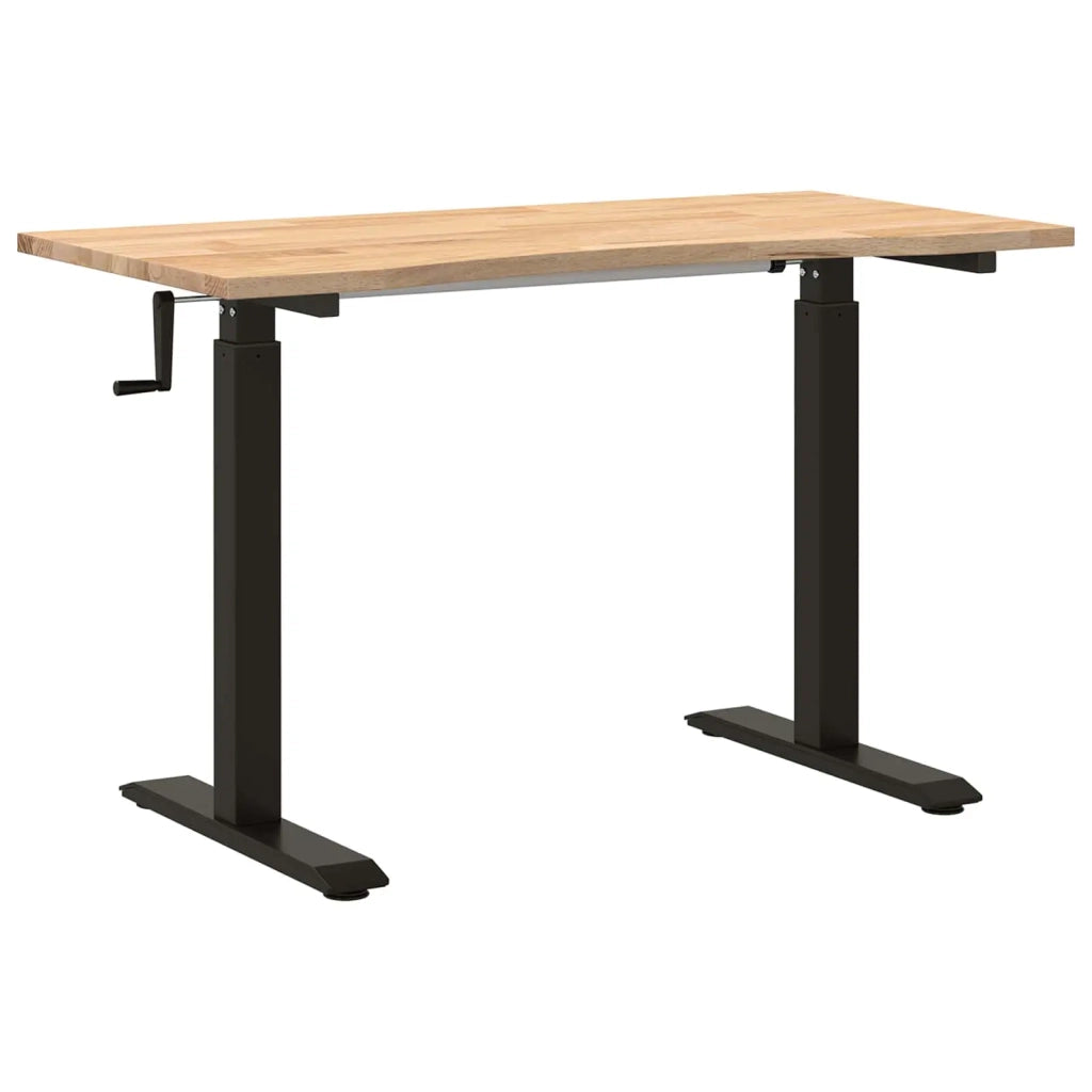 Scrivania Nero e naturale 120 x 60 cm Legno di Quercia Massello 3426551