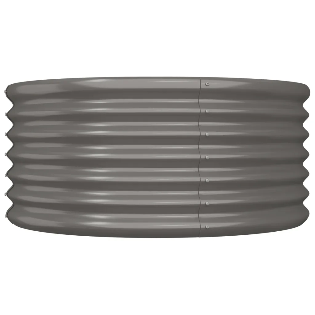 Vaso da Giardino Acciaio Verniciato a Polvere 80x80x36cm Grigio