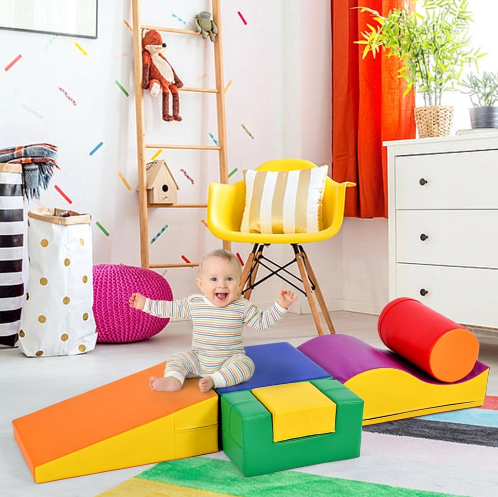 Blocchi morbidi per bambini 65.5x65.0x43.5 cm multifunzione in PU giallo