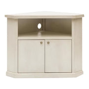 Mobile porta tv angolo 2 ante legno shabby bianco anticato 72x63x80 - Mobili 2G