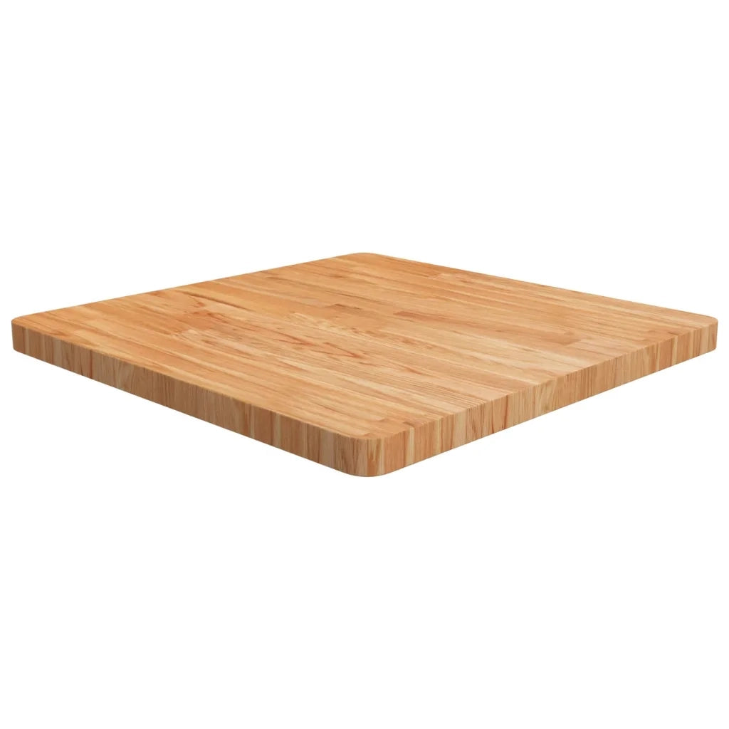 Piano Tavolo Quadrato Marrone Chiaro 70x70x4cm Rovere Trattatocod mxl 105403