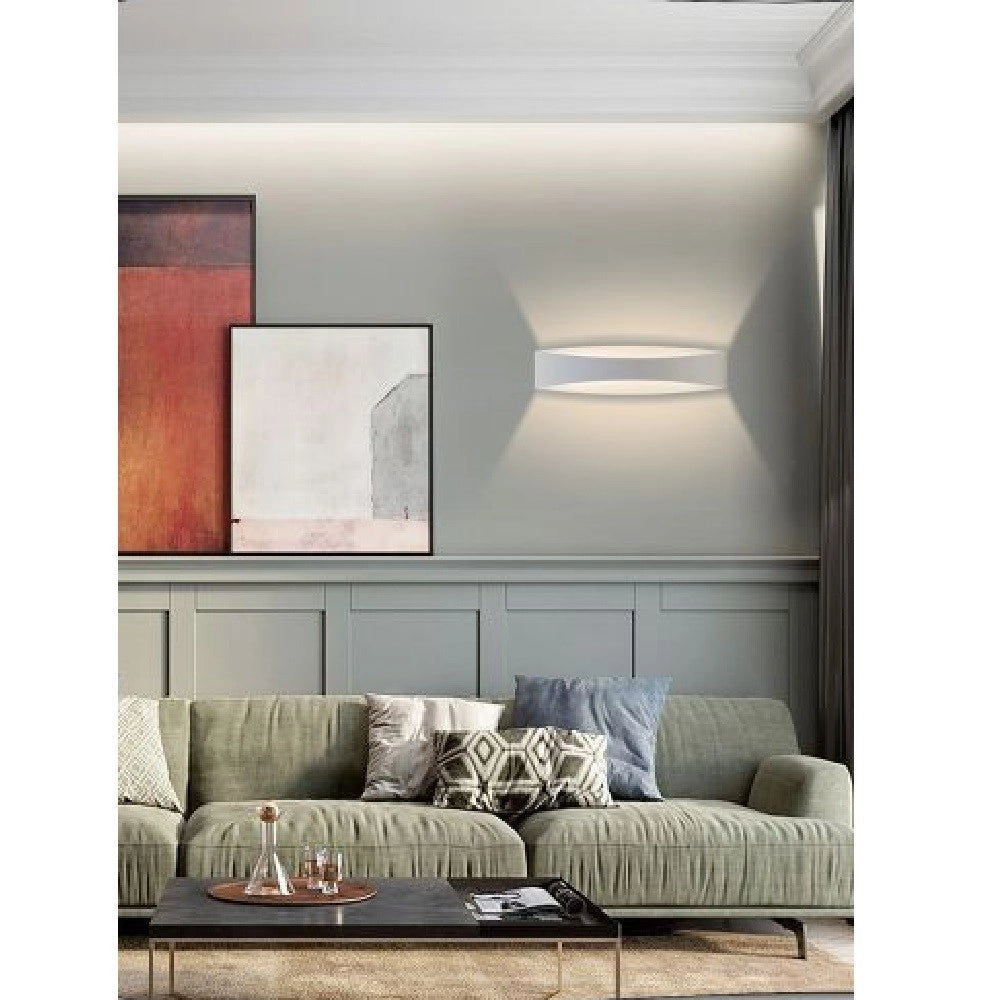 Trade Shop - Applique Lampada Da Parete Luce Led Moderna 12 Watt Luce 4000k 6500k 3000k E59-b - -bianco Caldo      -