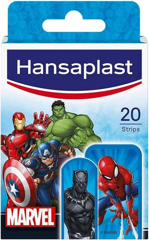 HANSAPLAST MARVEL PER BAMBINI CON FANTASIE VARIE RESISTENTI A L'ACQUA 20 CEROTTI 6 DA 55HX30 MM 14 DA 55HX19 MM