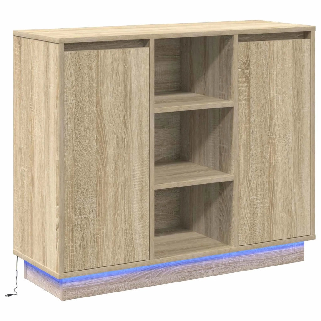 Credenza | Madia LED Rovere Sonoma 90 x 32 x 75 cm Legno multistrato