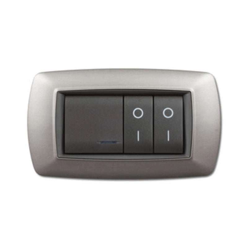 PLACCA LIFE LIVING PLAST ACCIAIO SATINATO 4P