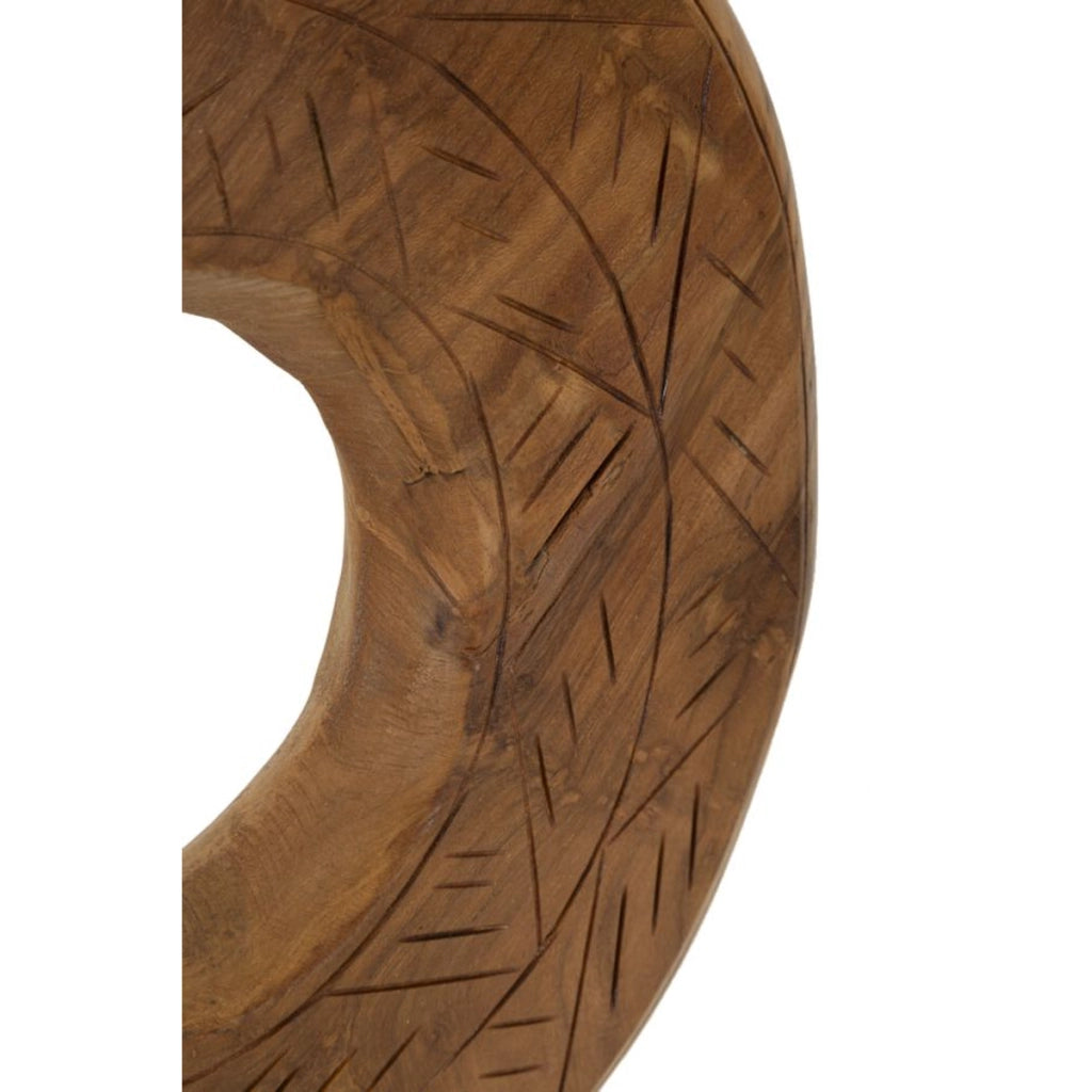 Scultura Cerchi 37, Marrone, Legno, 28x10x38 cm
