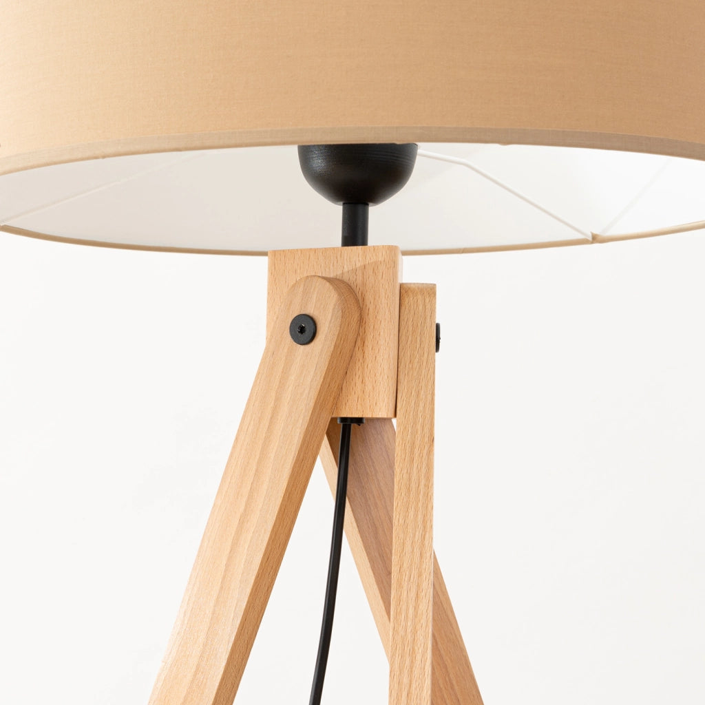 Lampada da tavolo NATT arancione spagnolo in legno naturale color tortora 40x25cm attacco E27