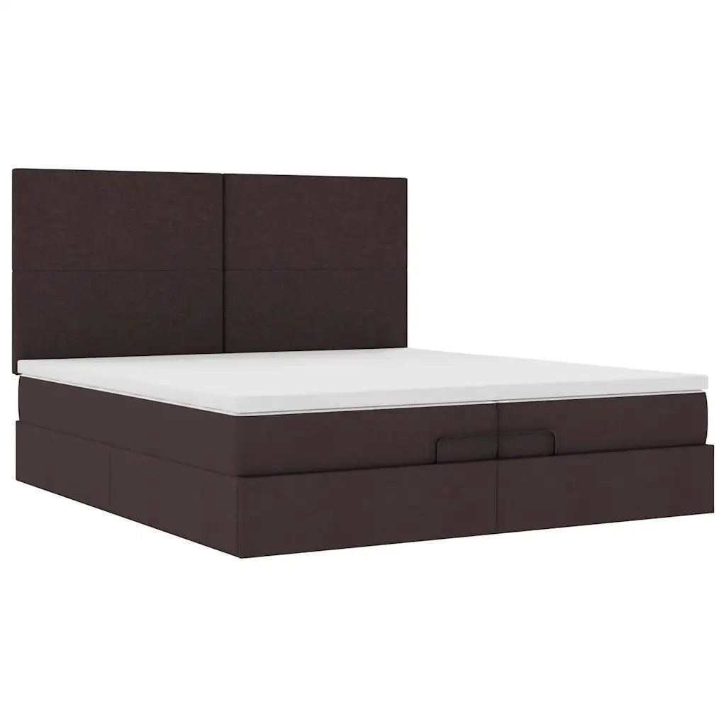 Struttura Letto Pouf con Materassi 200x200 cm in Tessuto 3313951