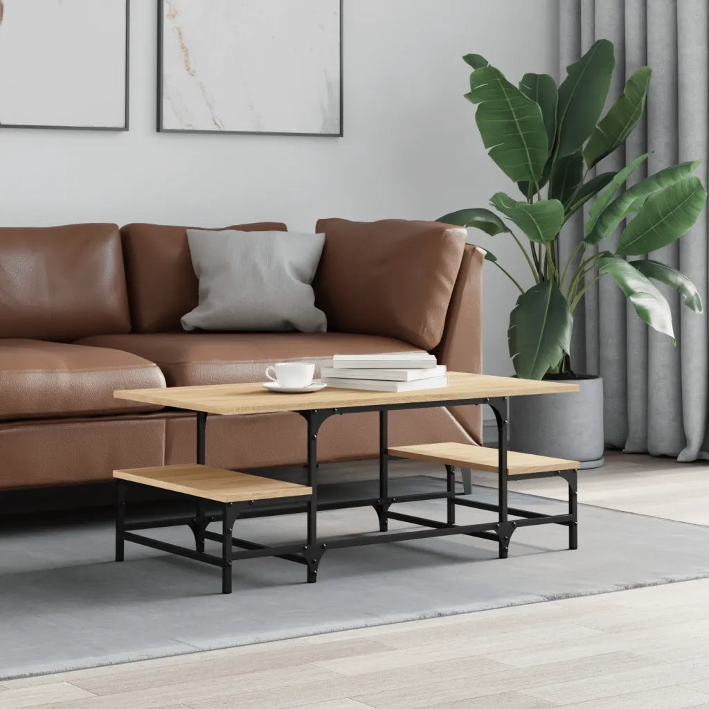 Tavolino Salotto-Tavolino da soggiorno-Tavolo Rovere Sonoma 100x50,5x40 cm Legno Multistrato