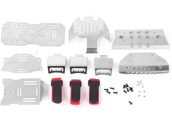 Protezione del Chassis in Acciaio Inossidabile - Placca di Protezione - Adatto per Traxxas G63 6X6 1/10 - Set di 8 Pezzi - Compreso Viti e Cavi da Legare - Protezione Professionale - Chassis Rc