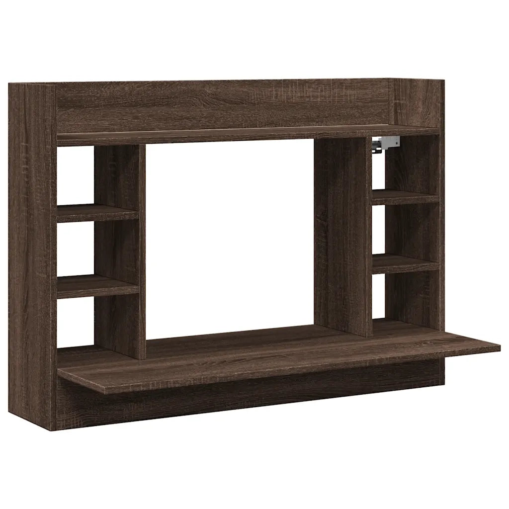 Scrivania | Tavolo da Ufficio a Parete Rovere Marrone 105x48x75cm Legno Multistrato