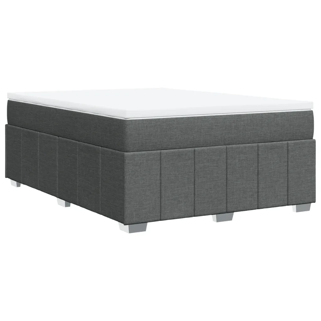 vidaXL Giroletto a Molle con Materasso Grigio Scuro 140x190 cm Tessuto