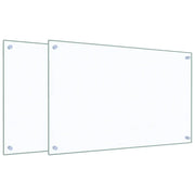 Paraschizzi per Cucina 2 pz Trasparente 80x50cm Vetro Temperato CFW5842271