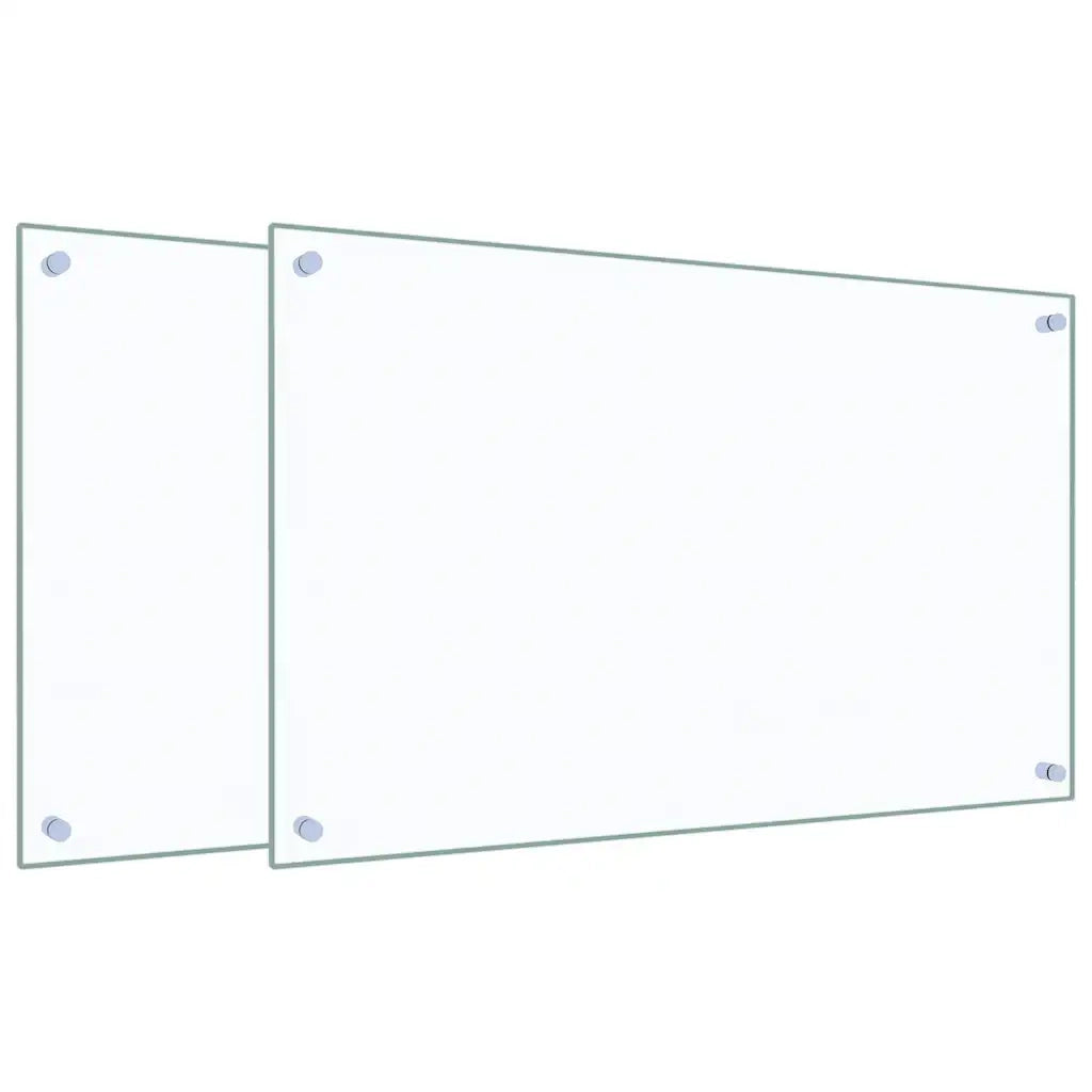 Paraschizzi per Cucina 2 pz Trasparente 80x50cm Vetro Temperato CFW5842271