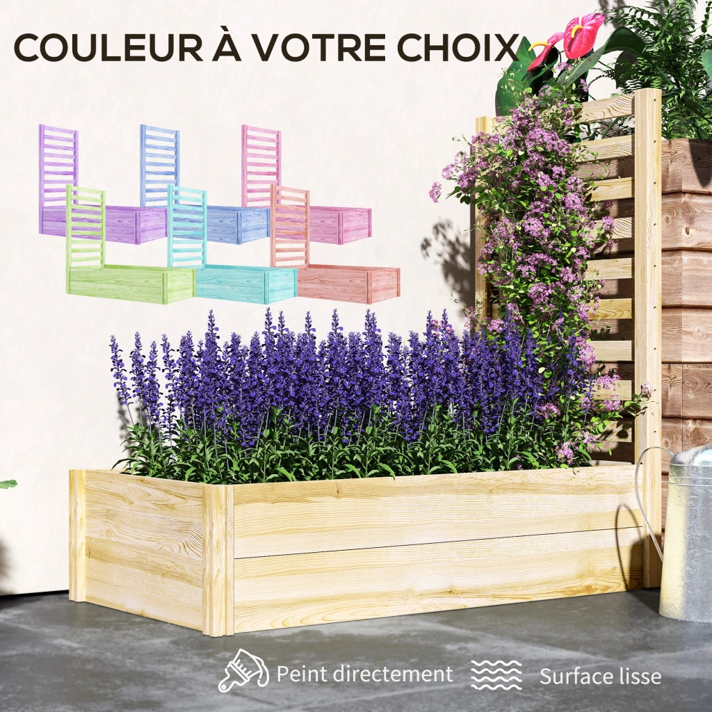 Fioriera con griglia per giardino ¨C zephmum ¨C effetto legno naturale 115x60x110 cm