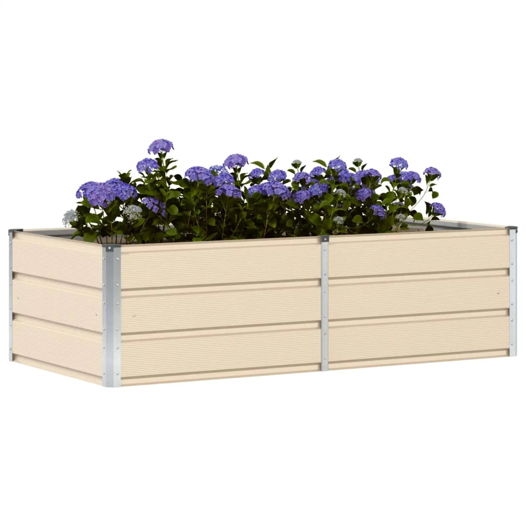 Fioriera | Cassetta per fiori | Vaso Avorio 160 x 80 x 45 cm Acciaio