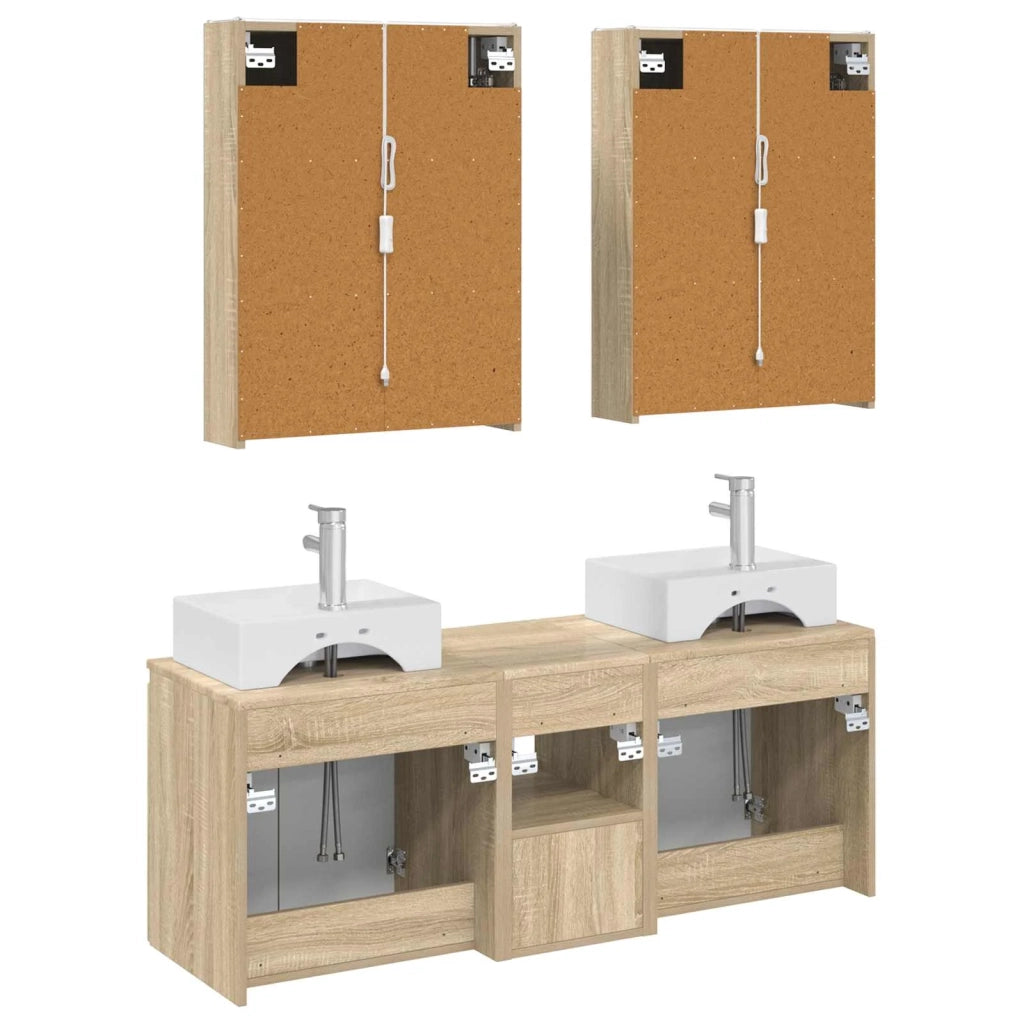 Set di Armadi da Bagno 5 pcs Rovere Sonoma Legno ingegnerizzato 3406409