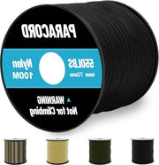 100 m - corda in nylon - 4 mm - 7 fibre - nero - cinturino linea collare survival - max. 250kg