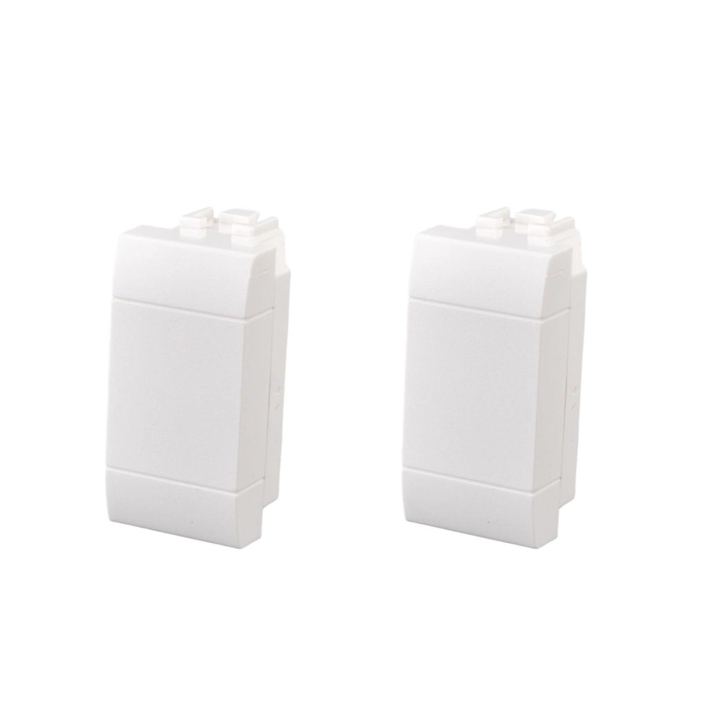 2 Pezzi Copritasti Copriforo Falso Polo MBL Bianco 1M Compatibile Bticino Living Light BLB0100