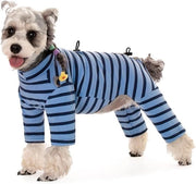 Giubbotto da caccia per cani caldo - cotone - a strisce - riflettente - tuta da cane - per cani piccoli e medi - blu XL.