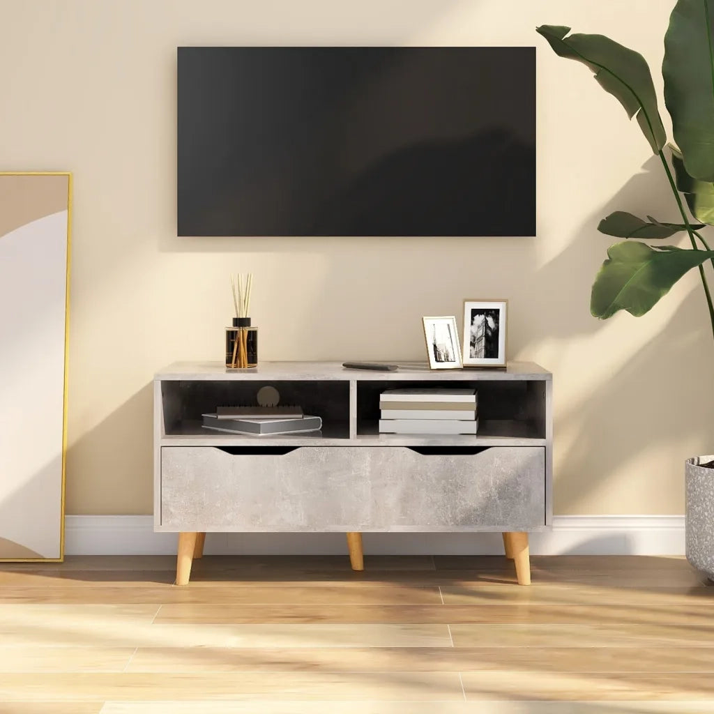 Mobile Porta TV Grigio Cemento 90x40x48,5 cm Legno Multistrato 326781