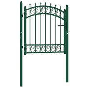 Cancello per recinzione Emmen con punte in acciaio 103x97 cm verde 146373