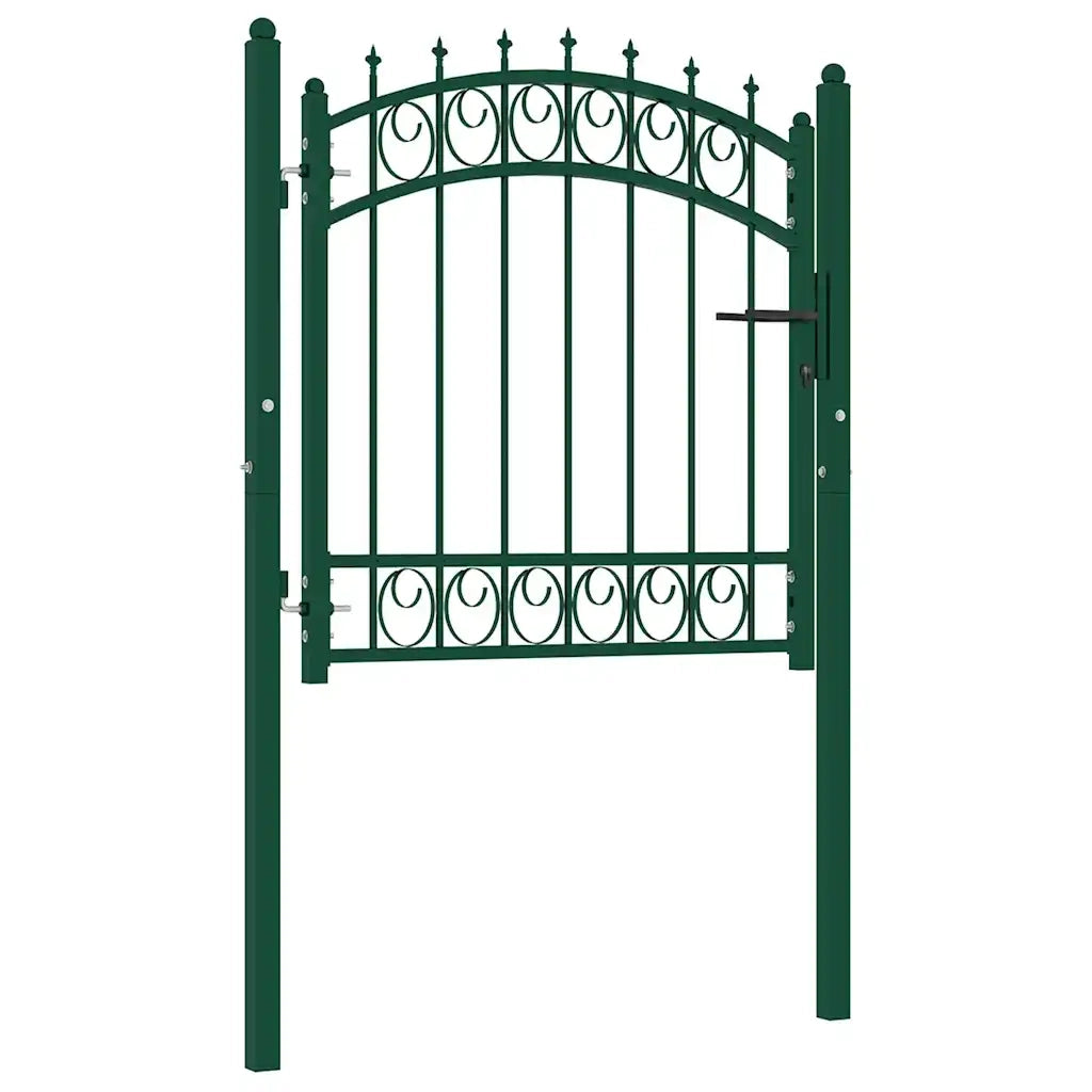 Cancello per recinzione Emmen con punte in acciaio 103x97 cm verde 146373