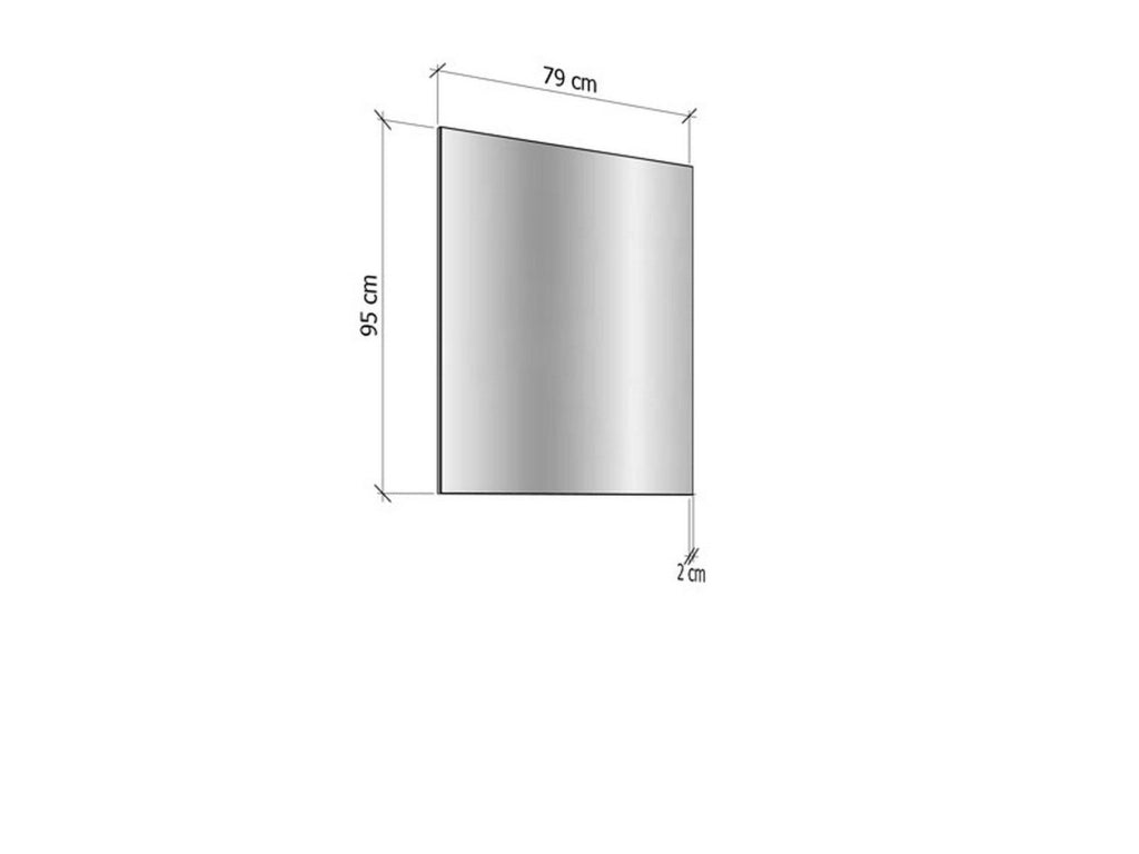 Civitella, Specchio kit Fissaggio a Muro Incluso, 79x95h cm Bianco