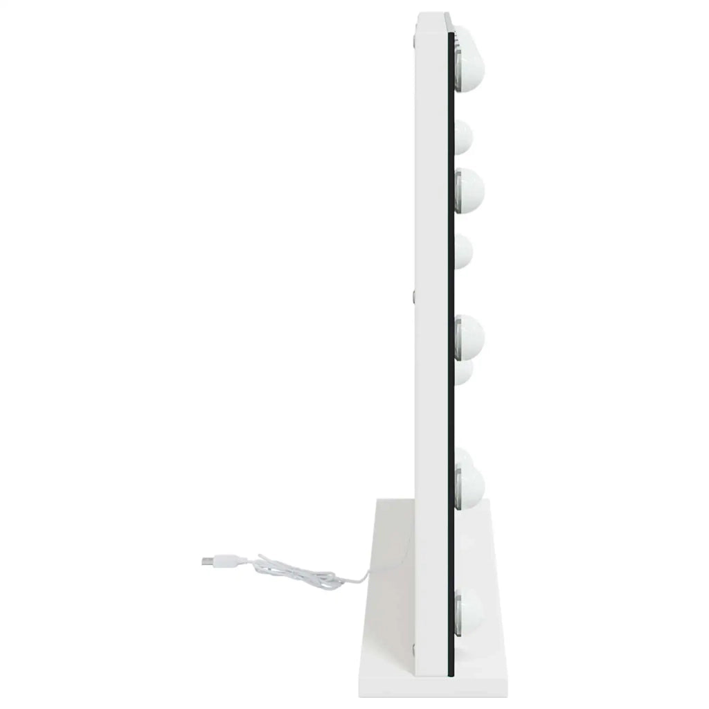Specchio LED da Vanità Bianco 50 x 10 x 44 cm Vetro e acciaio 42020526