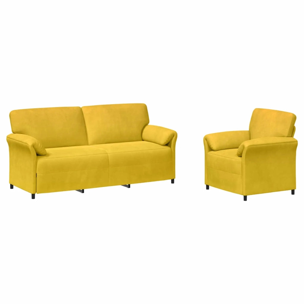 Set di divani 2 pz Giallo Velluto 3424920