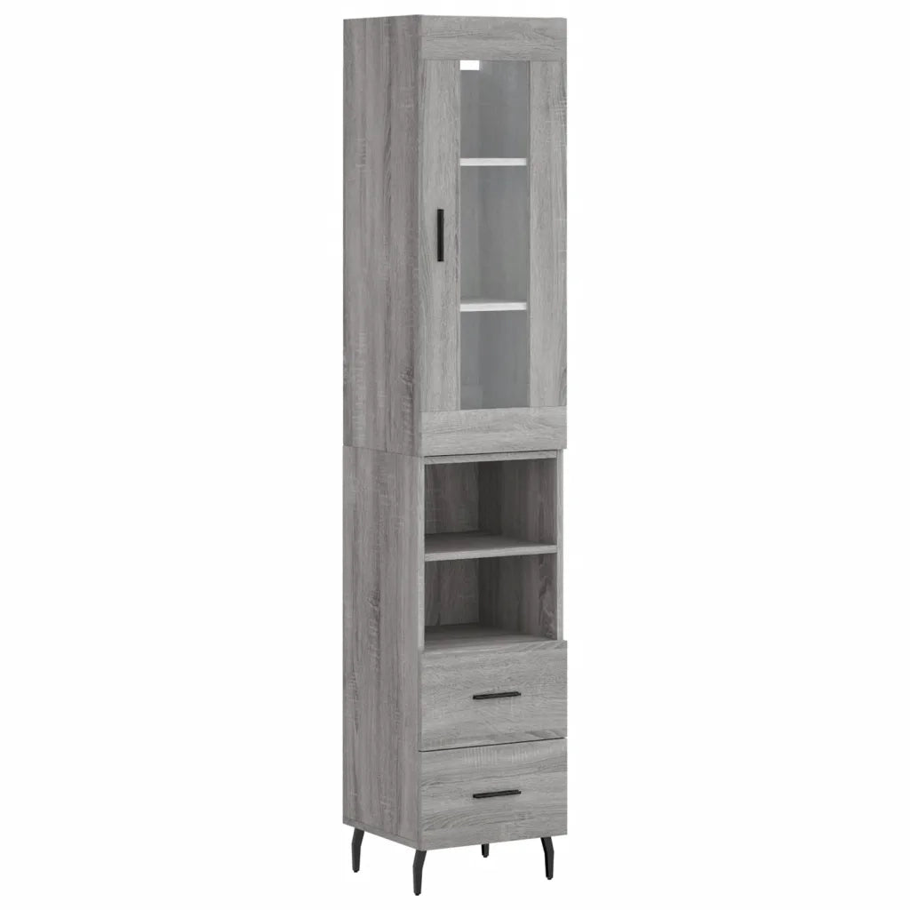 Credenza Grigio Sonoma 34,5x34x180 cm in Legno Multistrato 3199319
