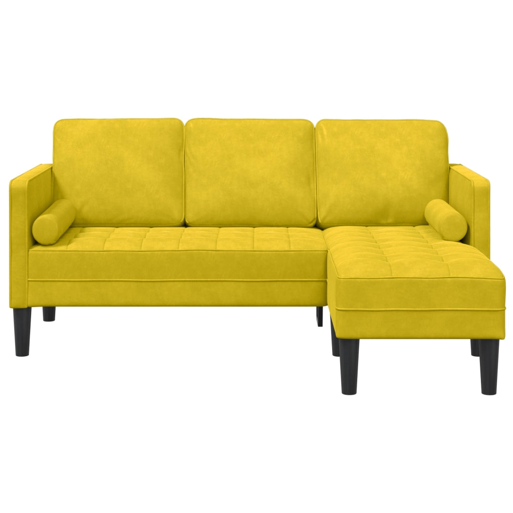 Divano a forma di L Giallo 173x131x67 cm in velluto
