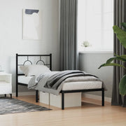 Giroletto con Testiera-Struttura Letto con testiera in Metallo Nero 80x200 cm 324443