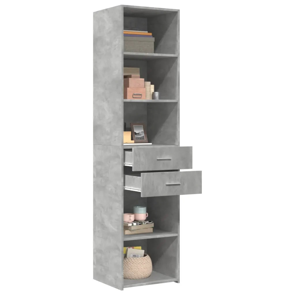 Credenza-Buffet-Armadio da cucina Grigio Cemento 45x42,5x185 cm in Legno Multistrato 837799