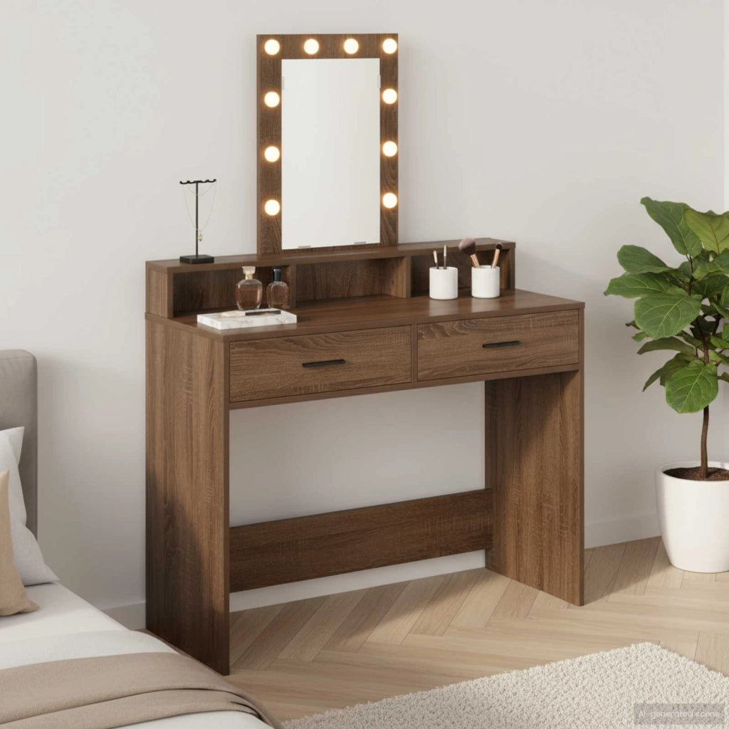 Tavolo da Trucco Marrone 100 x 41 x 140 cm Legno ingegnerizzato 865178