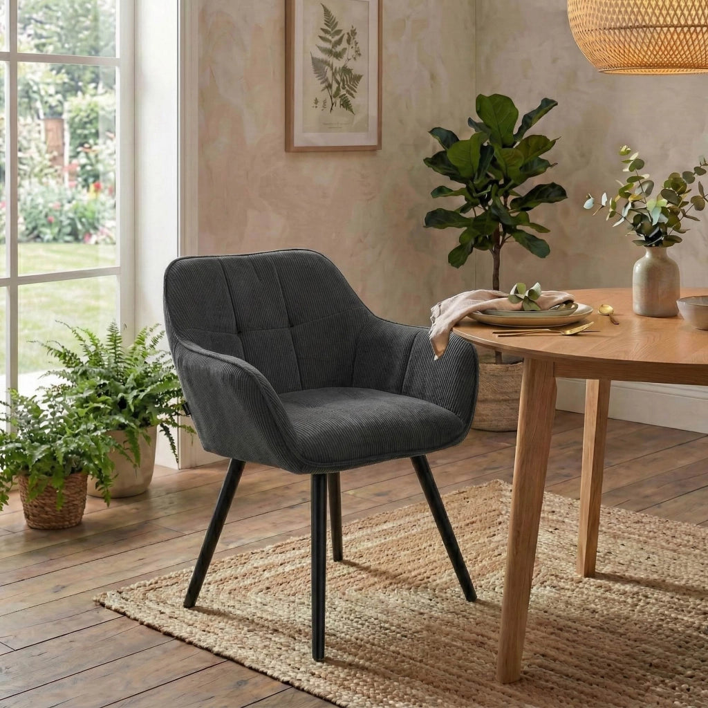 Sedia per sala da pranzo Vienna Cord nera 3