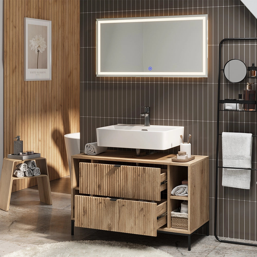 Vicco Set di mobili da bagno Quercia vichinga 2 parti