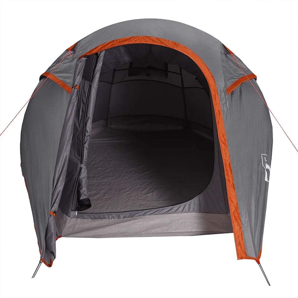 Tenda da Campeggio a Tunnel per 2 Persone-Tenda per Escursionismo Grigio e Arancione