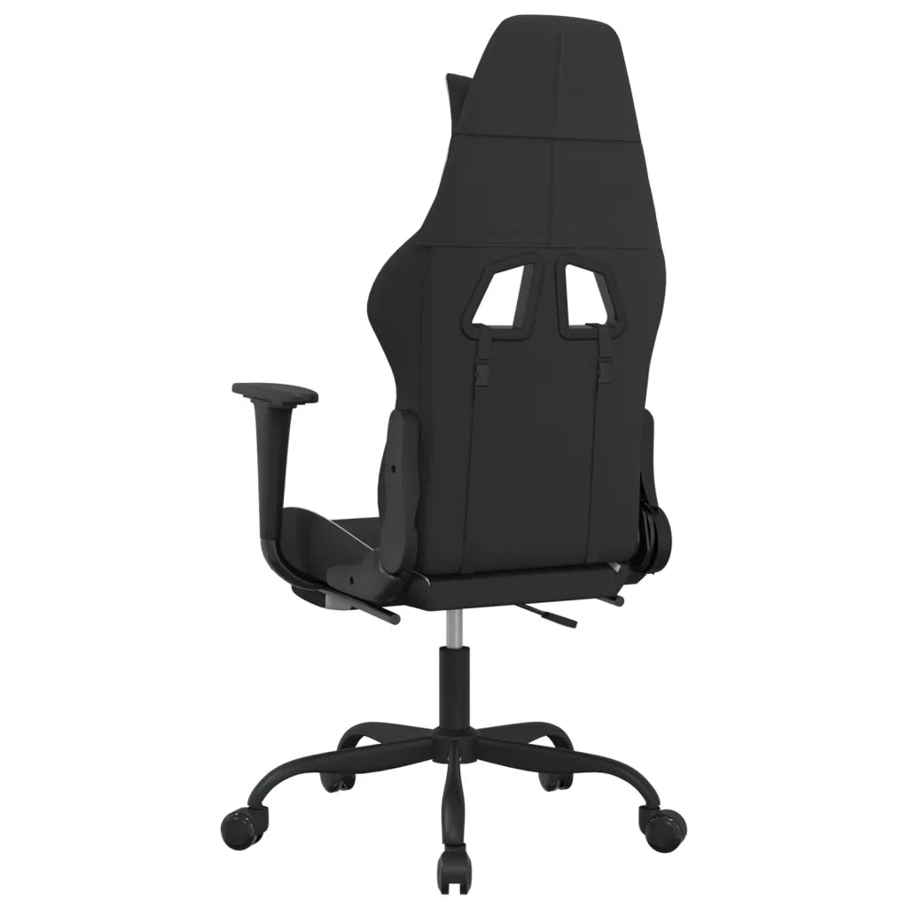 Sedia da Gaming | Sedia da e-sports con Poggiapiedi Nero e Bianco in Tessuto
