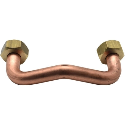 TUBO RAME CON 2 CALOTTE PER GALLEGGIANTE- L. 7,5 cm (centro foro)- DEBOR- pezzi 1