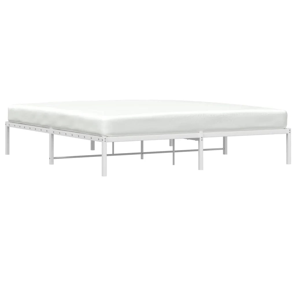 Letto matrimoniale | Letto per adulti | Giroletto Metallo Bianco 180x200 cm