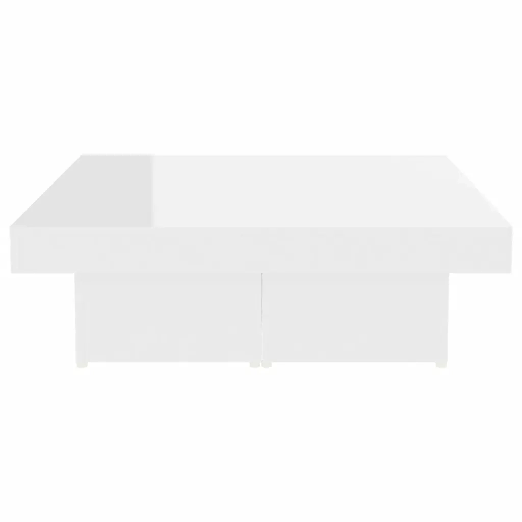 Tavolino da Salotto Bianco Lucido 90x90x28 cm in Truciolato cod mxl 14480
