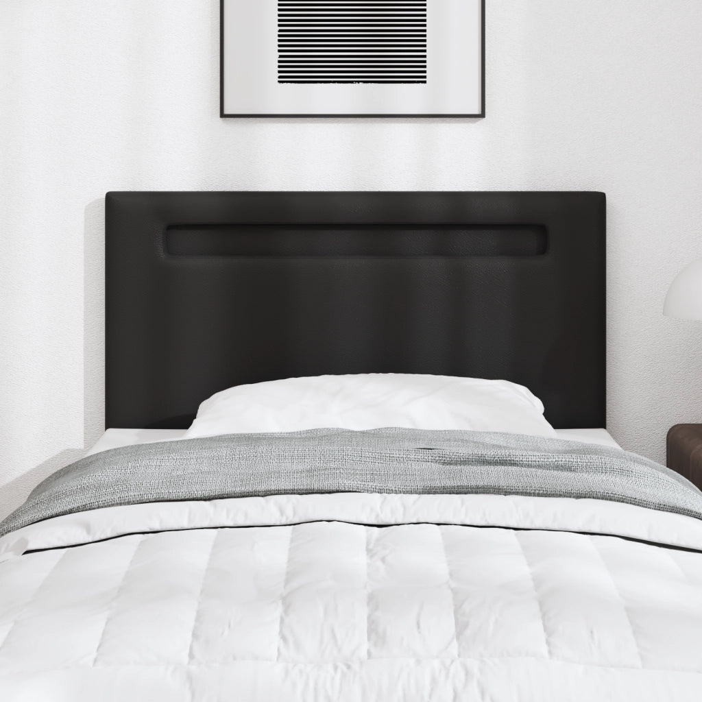 Testiera cama  design semplice nera 100 cm in similpelle