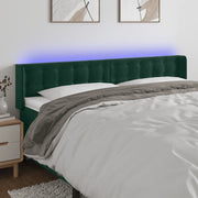 Testiera a LED-Testata con LED Verde Scuro 163x16x78/88 cm in Velluto 113430